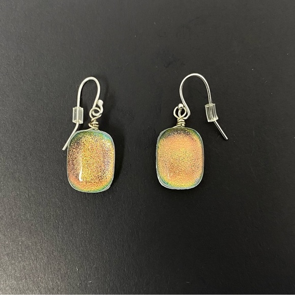 LALALAND DICHROIC IRIDESCENT GLASS EARRINGS - Picture 5 of 12